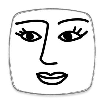 Art Face Artist Woman - Square fridge magnet - white - Front