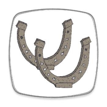 Horseshoe fabric - Square fridge magnet - white - Front