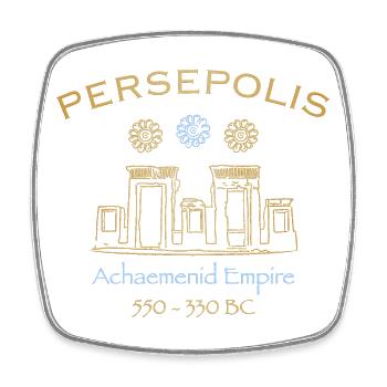 Persepolis, Ancient Persia, today Iran, drawing - Square fridge magnet - white - Front