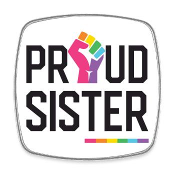 LGBT Pride Month - Proud Sister - Square fridge magnet - white - Front