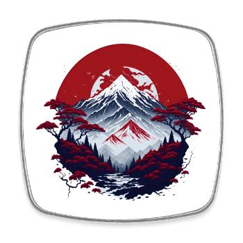 Asian mountain scenery - Square fridge magnet - white - Front