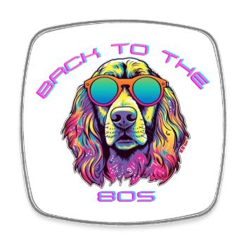 Bathing dog with sunglasses Culture - Square fridge magnet - white - Front