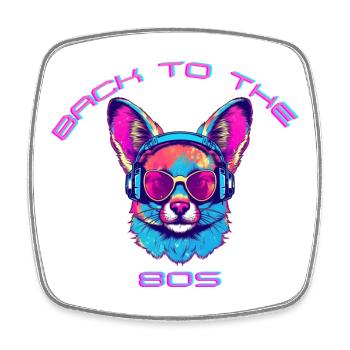 Neon Animal DJ T-Shirt Design - Viereckiger Kühlschrankmagnet - Weiß - Vorne