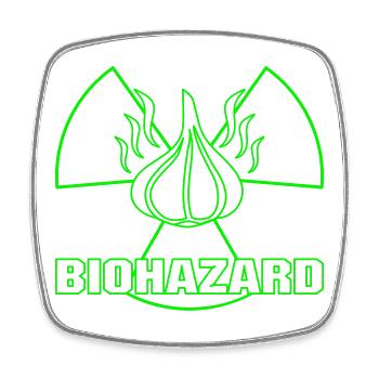 GARLIC BIOHAZARD - Viereckiger Kühlschrankmagnet - Weiß - Vorne
