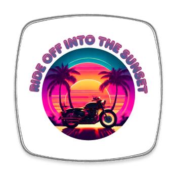 Follow the sunset - Square fridge magnet - white - Front