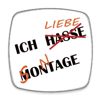 ICH HASSE MONTAGE UND LIEBE SONNTAGE - Viereckiger Kühlschrankmagnet - Weiß - Vorne