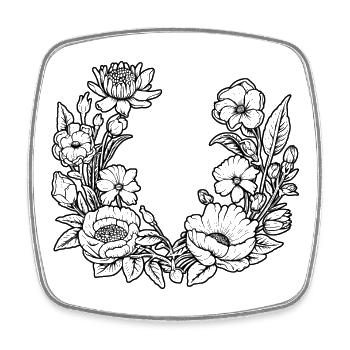 Blumenkranz Blumen Bienen Wiese Hochzeit Blüten - Viereckiger Kühlschrankmagnet - Weiß - Vorne