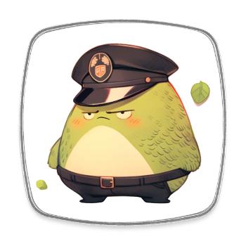 Avocat de police - Magnet carré - blanc - Devant