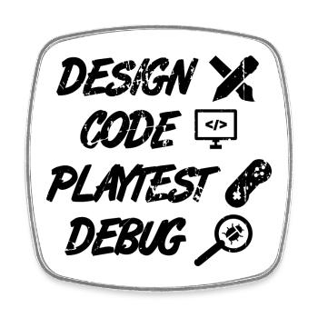 Design Code Playtest Debug - Viereckiger Kühlschrankmagnet - Weiß - Vorne
