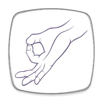 Hand signal hole peeked in child's play - Square fridge magnet - white - Front