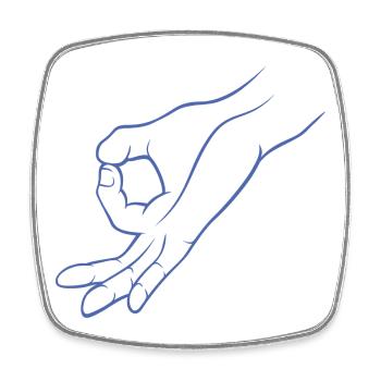 Hand signal hole peeked in child's play - Square fridge magnet - white - Front