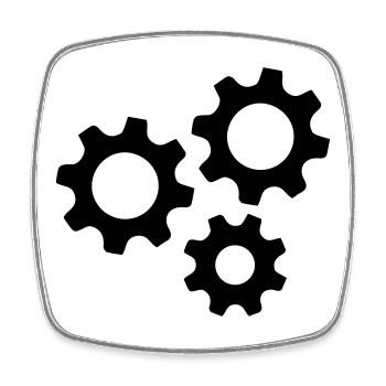 Gear Gearwheel Machines Work - Square fridge magnet - white - Front