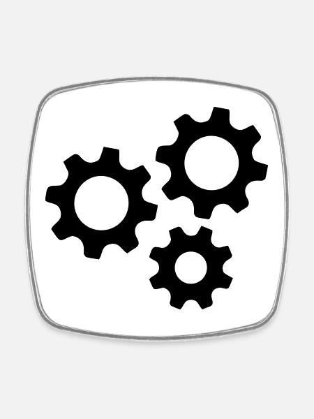 Gear Gearwheel Machines Work - Square fridge magnet - white