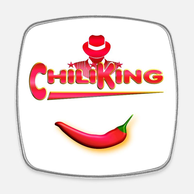 Chili King - Square fridge magnet - white