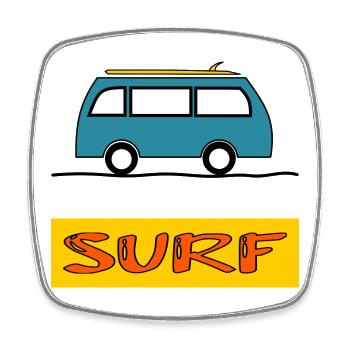 SURFING. FISH. BEACH. SEA. OCEAN. HUMOR. HOLIDAY - Square fridge magnet - white - Front