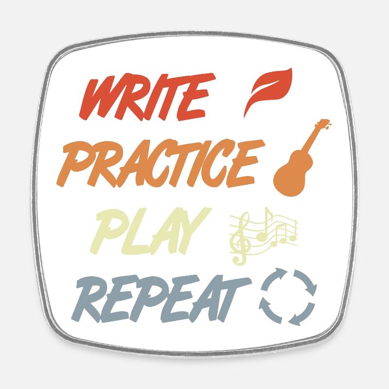 Ukulele Motivation - Viereckiger Kühlschrankmagnet - Weiß