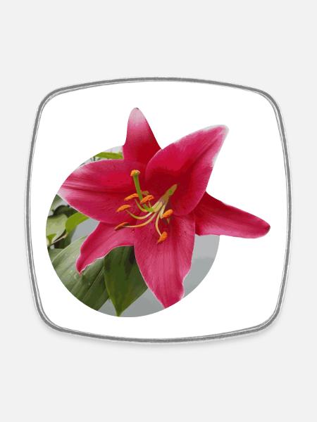 Lily2 - Square fridge magnet - white