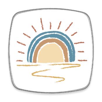 Pastellfarbener Sonnenaufgangsbogen - Viereckiger Kühlschrankmagnet - Weiß - Vorne