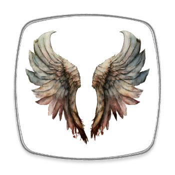 Pastel Watercolor Wings - Square fridge magnet - white - Front