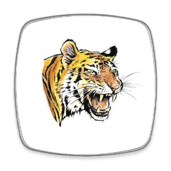 Tiger Portrait - Viereckiger Kühlschrankmagnet - Weiß - Vorne