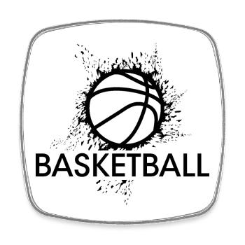 Basketball Explosion Streetball Illustration Logo - Viereckiger Kühlschrankmagnet - Weiß - Vorne