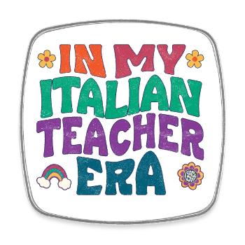 À l’époque de mon professeur d’italien - Magnet carré - blanc - Devant