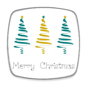 WEIHNACHTEN. FROHE WEIHNACHTEN. FROHE WEIHNACHTEN. NEUJAHR - Viereckiger Kühlschrankmagnet - Weiß - Vorne
