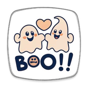 boo - Viereckiger Kühlschrankmagnet - Weiß - Vorne