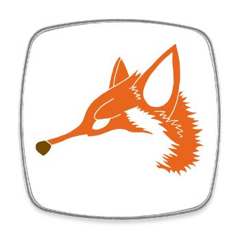 Schlau wie ein Fuchs - Viereckiger Kühlschrankmagnet - Weiß - Vorne
