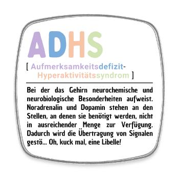 Humorvolle Definition von ADHS - Viereckiger Kühlschrankmagnet - Weiß - Vorne