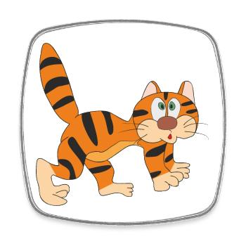 Funny cat - Square fridge magnet - white - Front