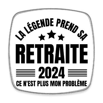 retraite, retraite 2024, retraité, retraitée - Magnet carré - blanc - Devant