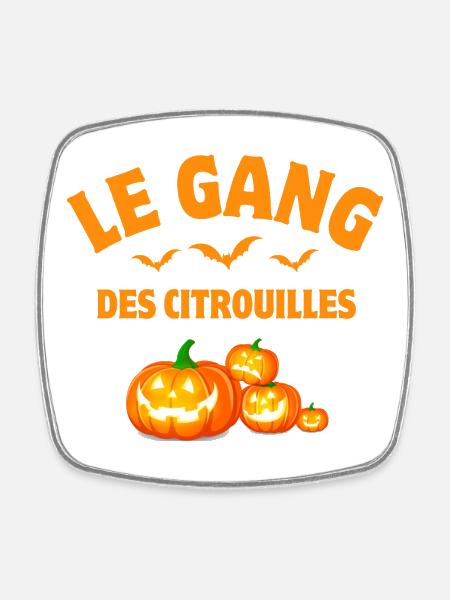 halloween, citrouille, citrouilles - Magnet carré - blanc