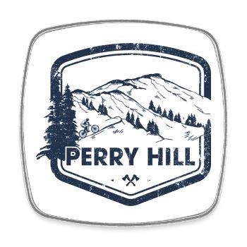 Perry Hill Mountain Trail - Viereckiger Kühlschrankmagnet - Weiß - Vorne