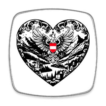 österreich land der berge wappen adler heimat - Viereckiger Kühlschrankmagnet - Weiß - Vorne
