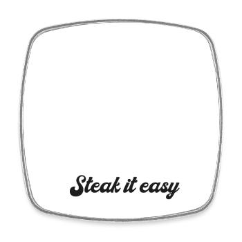 Steak It Easy Grilling Grill Grill Master Gift - Square fridge magnet - white - Front