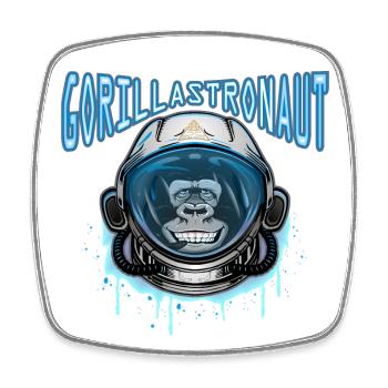 Gorilla Astronaut - Square fridge magnet - white - Front