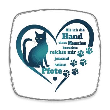 Katzen und Menschen - Viereckiger Kühlschrankmagnet - Weiß - Vorne