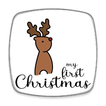 my first christmas design - Viereckiger Kühlschrankmagnet - Weiß - Vorne