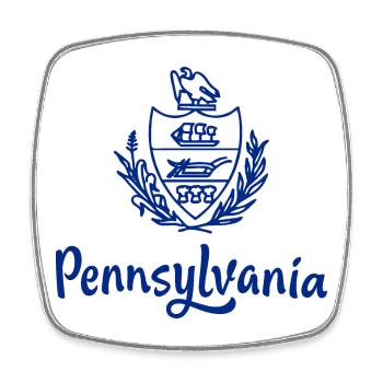 Zeigen Sie Farbe – Pennsylvania - Viereckiger Kühlschrankmagnet - Weiß - Vorne