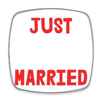 ICH HABE GERADE GEHEIRATET. Junggesellinnenabschied. VALENTINSTAG. PAAR. LIEBE - Viereckiger Kühlschrankmagnet - Weiß - Vorne