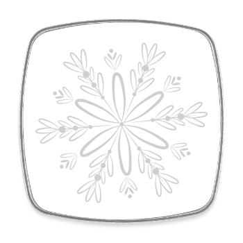filigrane Schnee Kristall Blüte im Winter - Viereckiger Kühlschrankmagnet - Weiß - Vorne