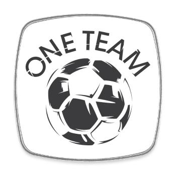 One Team Club Football Club Soccer Illustration - Square fridge magnet - white - Front