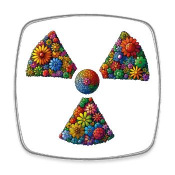 Radioaktive Kleeblüten Radiomanip Radiologie - Viereckiger Kühlschrankmagnet - Weiß - Vorne