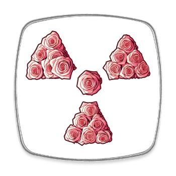 Radioaktive Kleerose, Manip, Radioradiologie - Viereckiger Kühlschrankmagnet - Weiß - Vorne