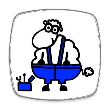 Handwerkerschaf, Held der Arbeit - Viereckiger Kühlschrankmagnet - Weiß - Vorne