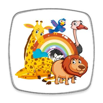 Regenbogen Dschungel Pals Illustration - Viereckiger Kühlschrankmagnet - Weiß - Vorne