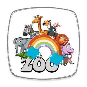 Parade du zoo arc-en-ciel - Magnet carré - blanc - Devant