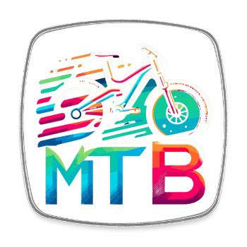 Vibrant MTB Bike Splash - Square fridge magnet - white - Front