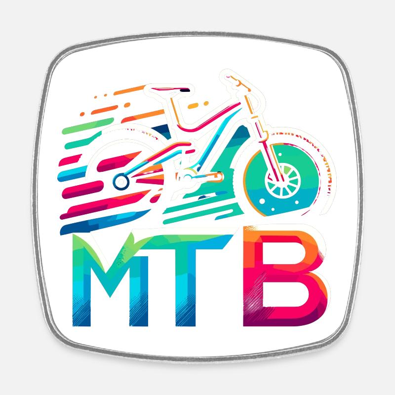 Lebendiges MTB-Fahrrad-Splash - Viereckiger Kühlschrankmagnet - Weiß